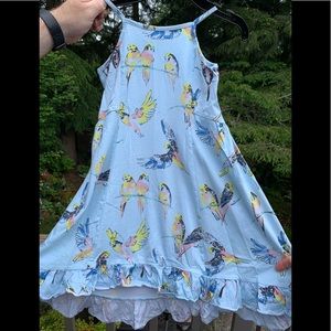 New without tags Tea collection cute blue parrot twirl dress